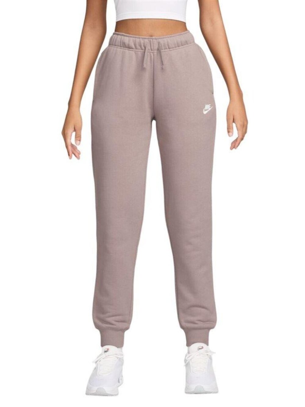 Nike Women's Taupe Heather Sportswear Club Fleece Jogger Pants Size M